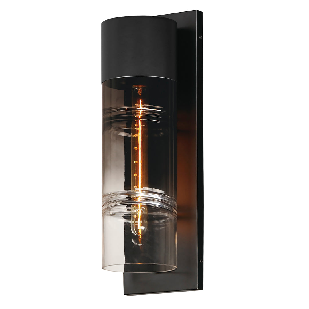 Smokestack Large LED Outdoor Wall Sconce by ET2 Lighting in Black, front view