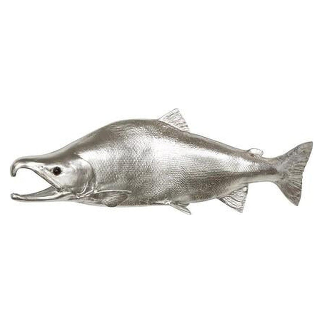 Sockeye Salmon Fish Wall Sculpture, Resin, Silver Leaf Phillips Collection