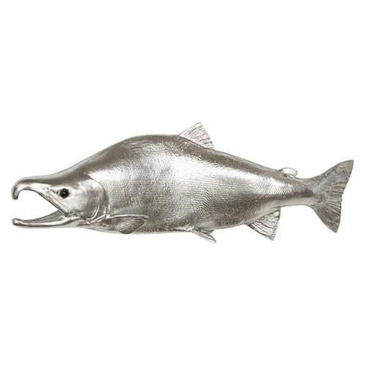 Sockeye Salmon Fish Wall Sculpture, Resin, Silver Leaf Phillips Collection