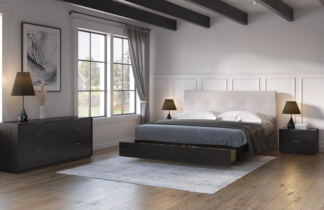 Sofia Bed — lifestyle bedroom, storage drawer open