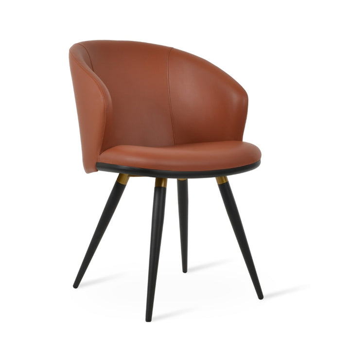 Athena Ana Armchair by Soho Concept — cinnamon upholstery, angled front view