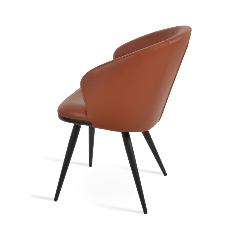 Athena Ana Armchair by Soho Concept — cinnamon upholstery, rear view