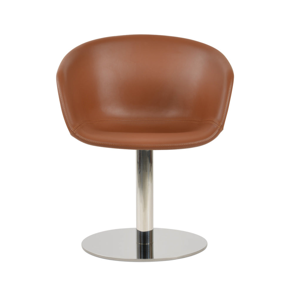 Tribeca Round Armchair by Soho Concept — front view with round pedestal base