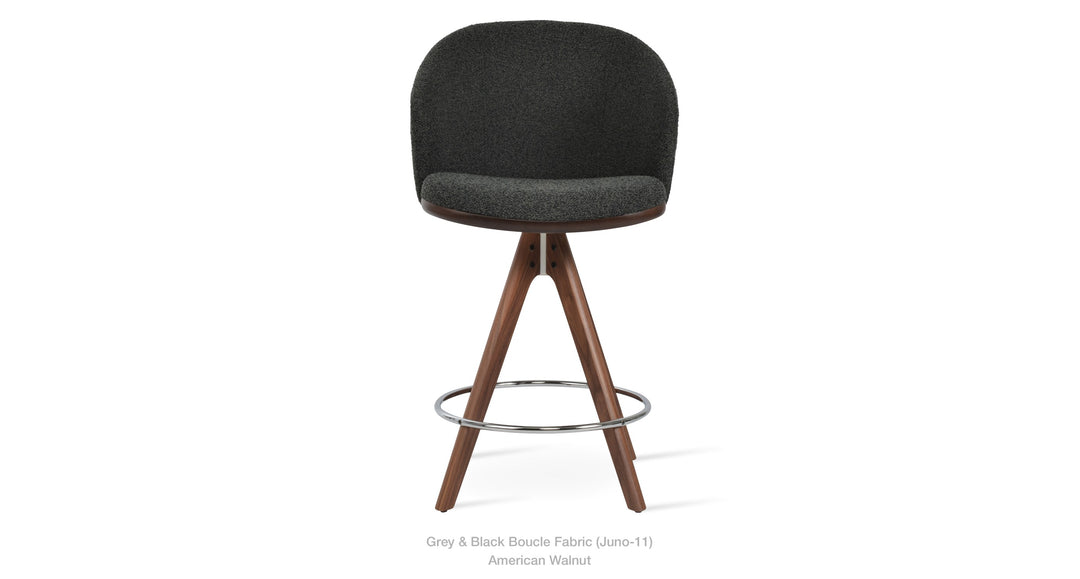 Athena Pyramid Wood Swivel Stool by Soho Concept – view 2
