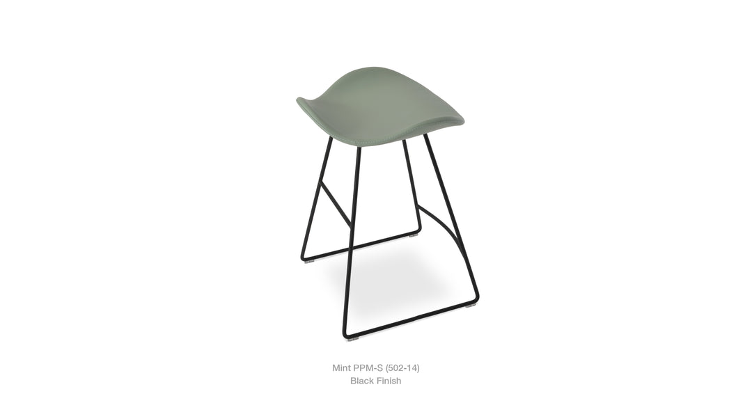 Falcon Wire Counter Stool in mint upholstery