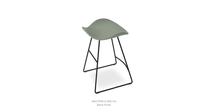 Falcon Wire Counter Stool in mint upholstery