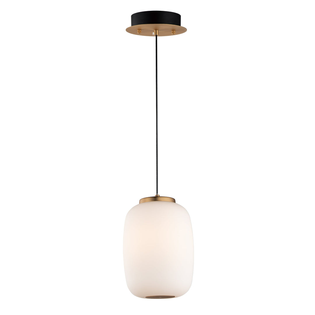 Soji 2-Light LED Pendant (10.75" H) by ET2 Lighting in Black / Gold, front view