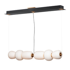 Soji 40" LED Linear Pendant by ET2 Lighting in Black / Gold, front view