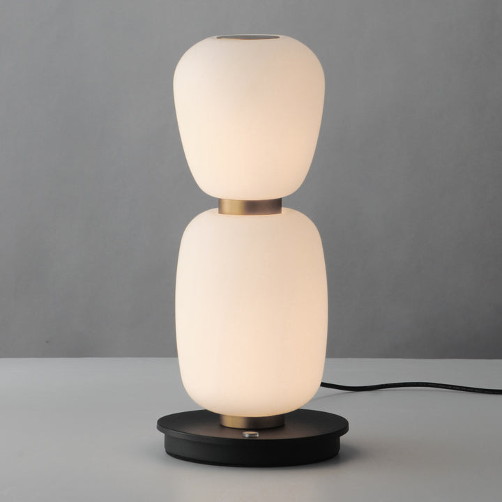 Soji Double Stack Portable Lamp by ET2 Lighting, styled view 2