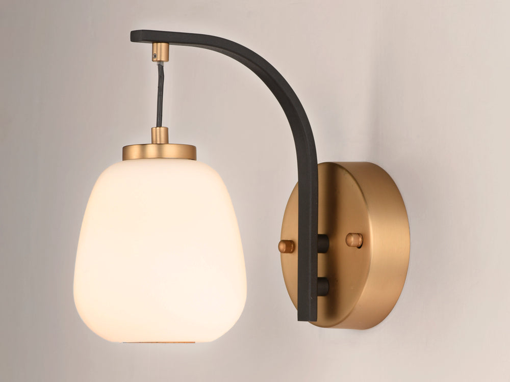 Soji LED Wall Sconce (E25060) by ET2 Lighting, styled view 1