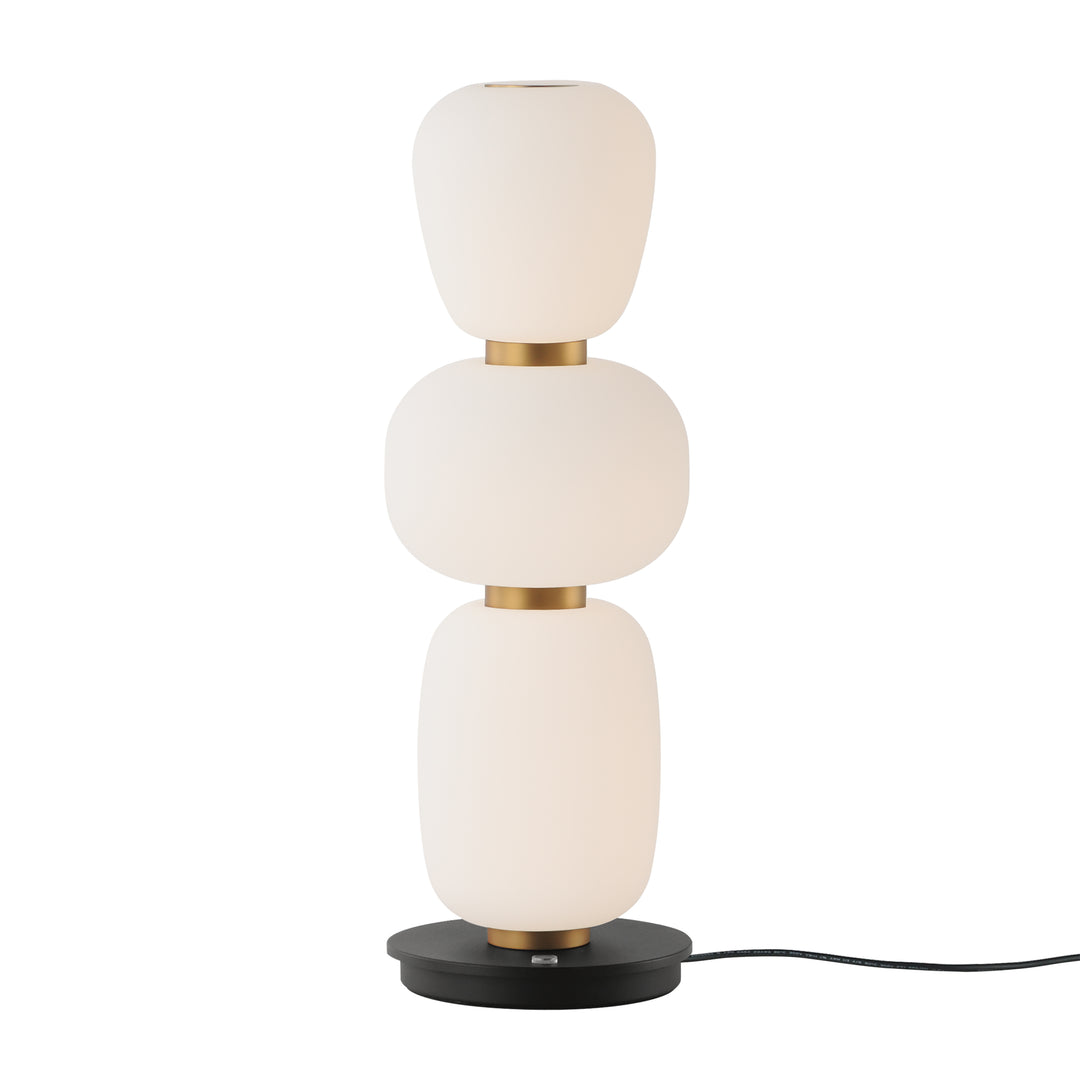 Soji Triple Stack Portable Lamp by ET2 Lighting in Black / Gold, front view