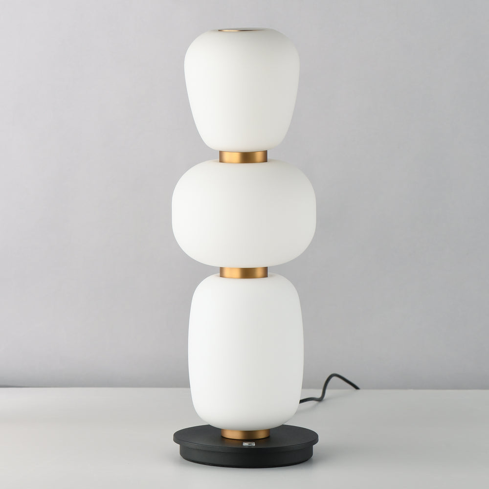 Soji Triple Stack Portable Lamp by ET2 Lighting, styled view 1