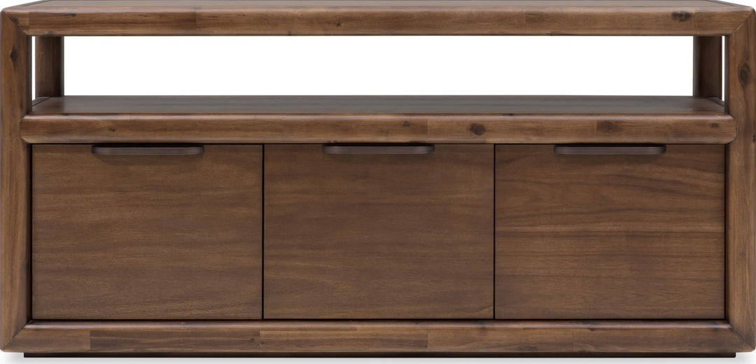 Sol 64" Media Console in Brown Spice — lifestyle photo