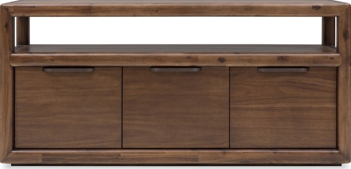 Sol 64" Media Console in Brown Spice — lifestyle photo