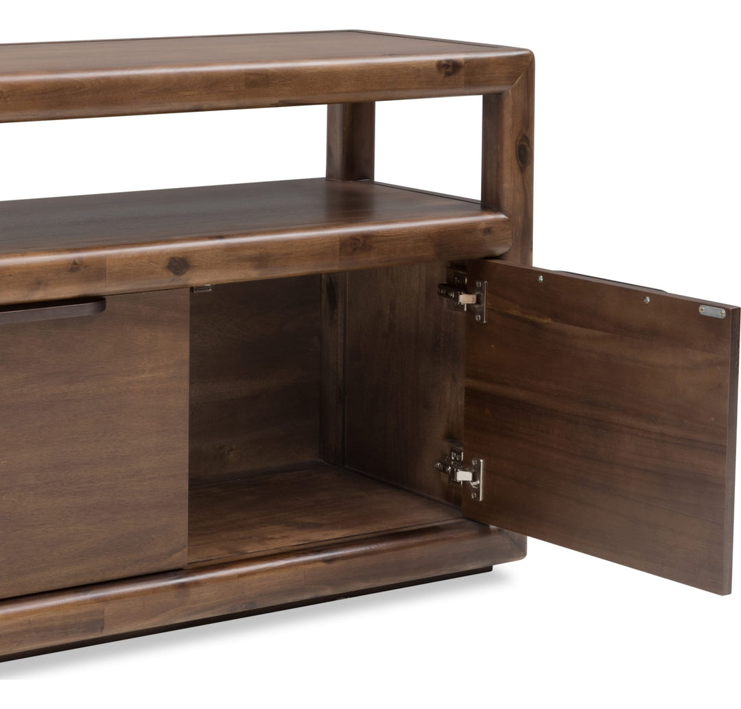 Sol 64" Media Console in Brown Spice — product view on a white background