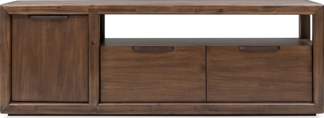 Sol 74" Media Console in Brown Spice — lifestyle photo