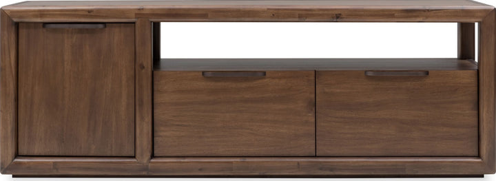 Sol 74" Media Console in Brown Spice — lifestyle photo