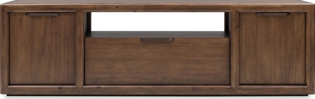 Sol 88" Media Console in Brown Spice — lifestyle photo