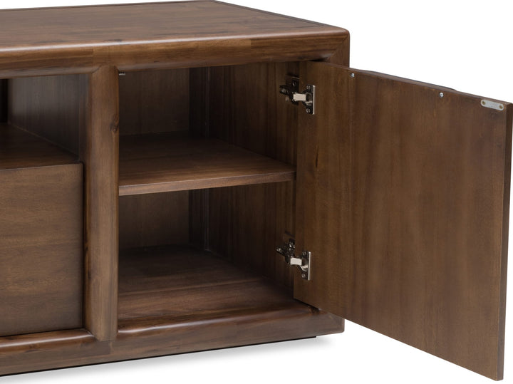 Sol 88" Media Console in Brown Spice — lifestyle photo