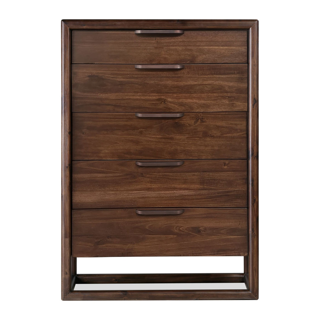 Sol Five Drawer Chest by Modus in Brown Spice — on a white background