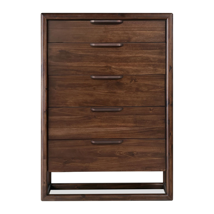 Sol Five Drawer Chest by Modus in Brown Spice — on a white background