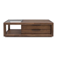 Sol Storage Coffee Table by Modus in Brown Spice — product view on a white background