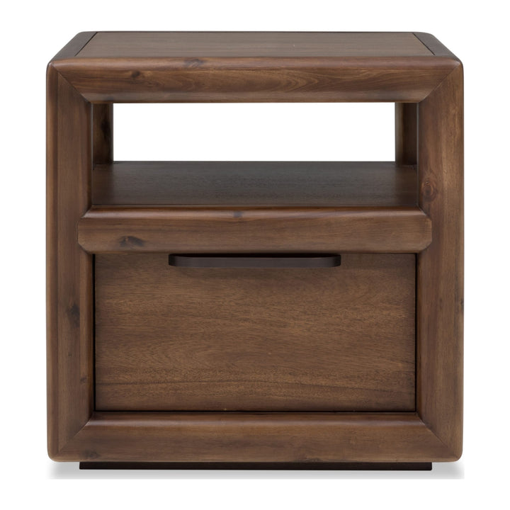 Sol Storage End Table by Modus in Brown Spice — product view on a white background