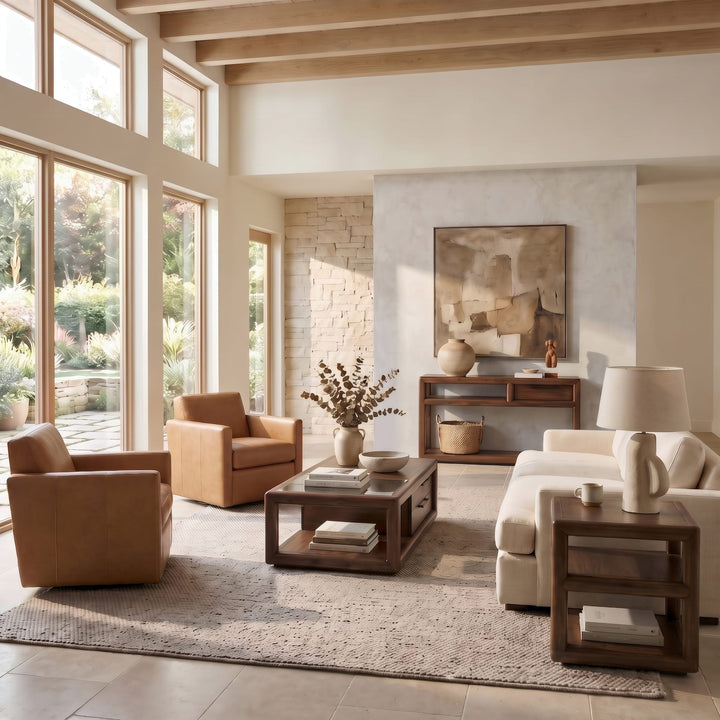 Sol Storage End Table in Brown Spice — lifestyle photo