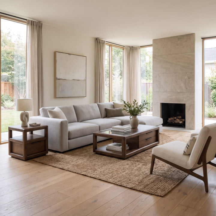Sol Storage End Table in Brown Spice — lifestyle photo