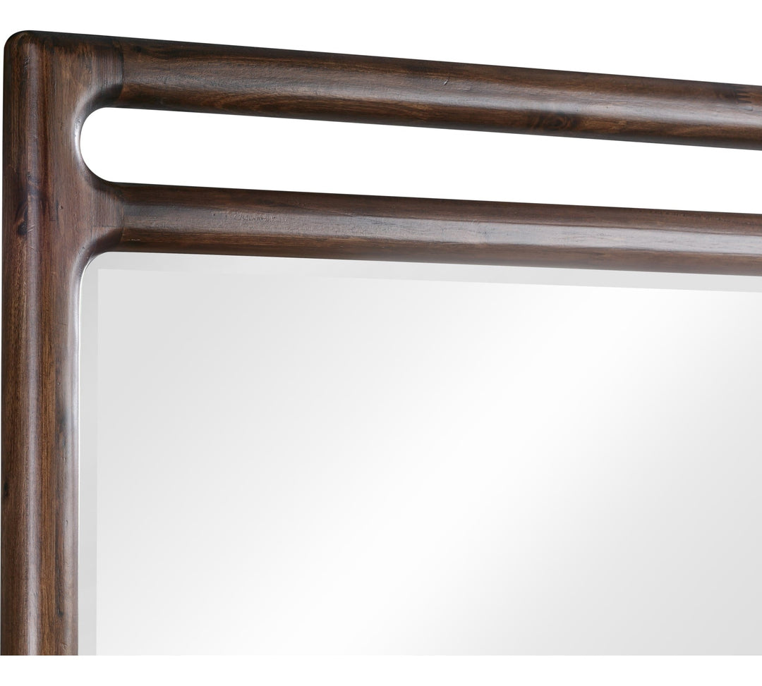 Sol Wall or Dresser Mirror in Brown Spice — detail view