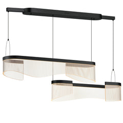 Sonata 2-Light Linear LED Pendant by ET2 Lighting in Black, front view