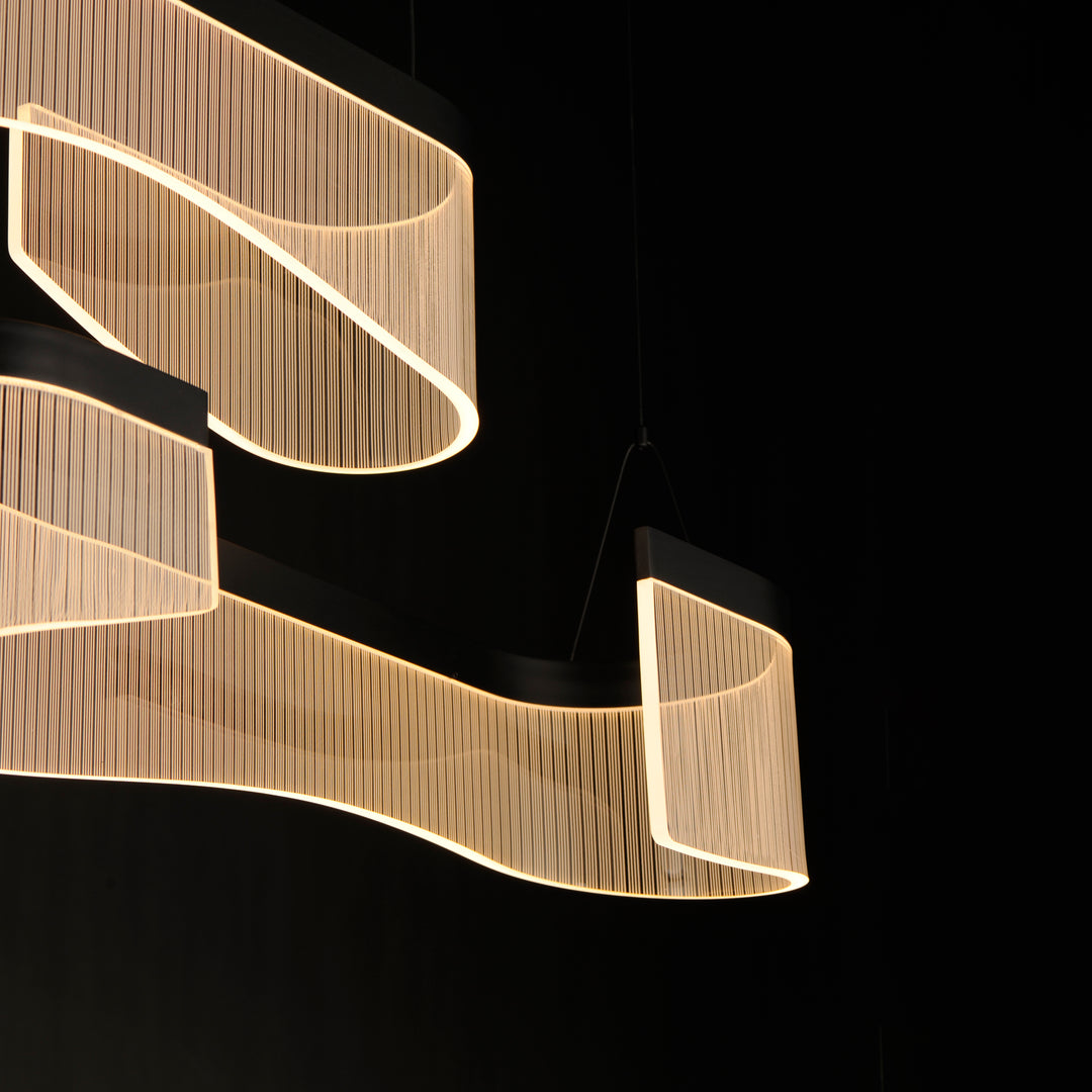 Sonata 2-Light Linear LED Pendant by ET2 Lighting, styled view 6