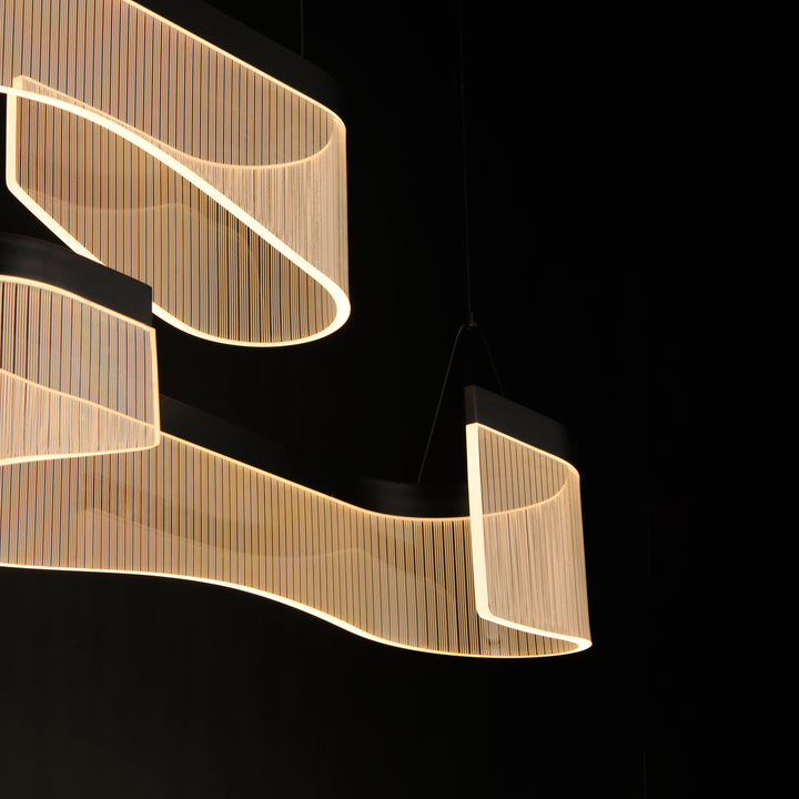 Sonata 2-Light Linear LED Pendant by ET2 Lighting, styled view 6