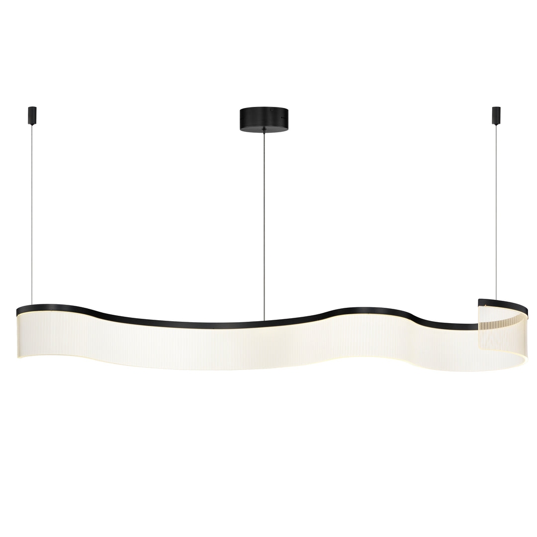 Sonata 59" LED Pendant by ET2 Lighting in Black, front view