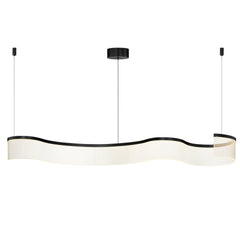 Sonata 59" LED Pendant by ET2 Lighting in Black, front view