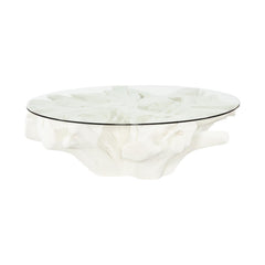 Sono Cast Root Coffee Table, With Glass, Roman Stone by Phillips Collection — centered product view