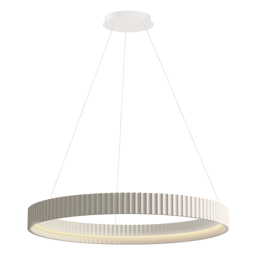Souffle 33" LED Ring Pendant by ET2 Lighting in Chalk White, front view