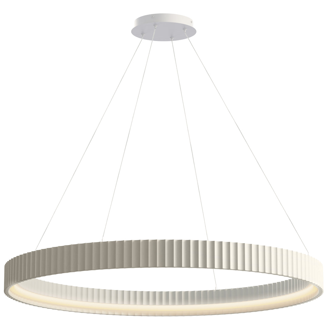Souffle 41" LED Ring Pendant by ET2 Lighting in Chalk White, front view