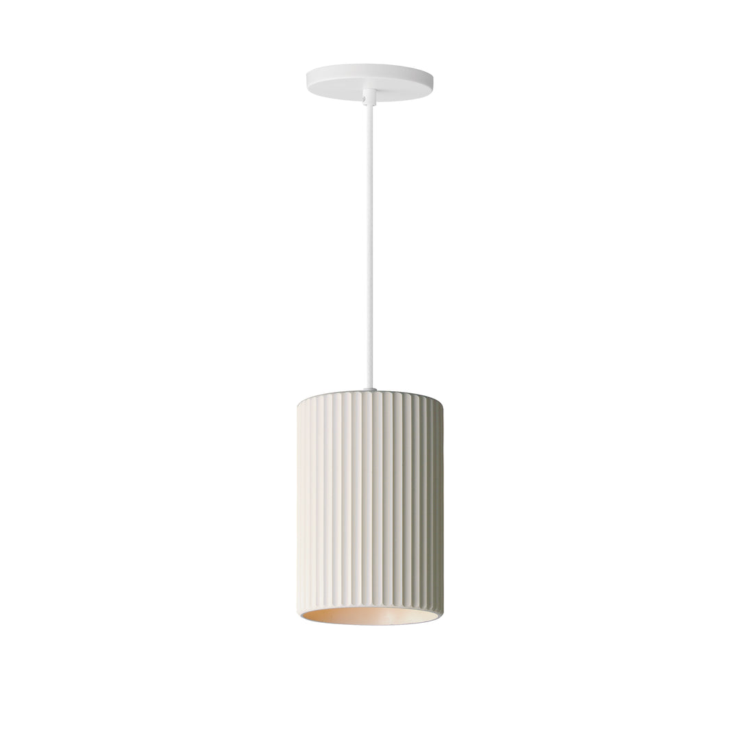 Souffle 8.5" 1-Light Pendant by ET2 Lighting in Chalk White, front view