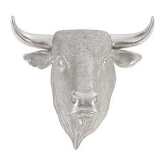 Spanish Fighting Bull Wall Art, Resin, Silver Leaf Phillips Collection