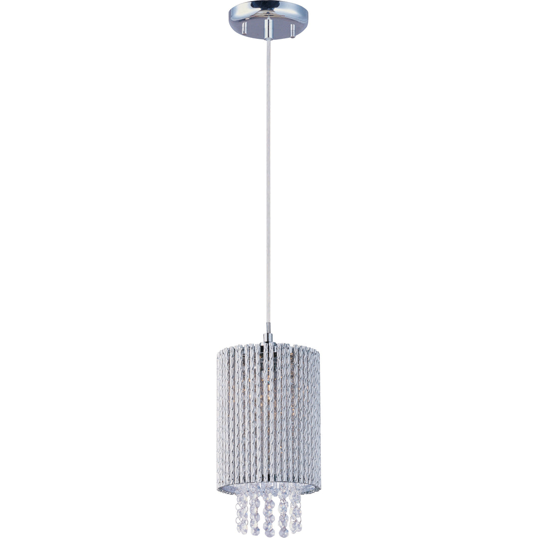 Spiral 1-Light Pendant by ET2 Lighting in Polished Chrome, front view