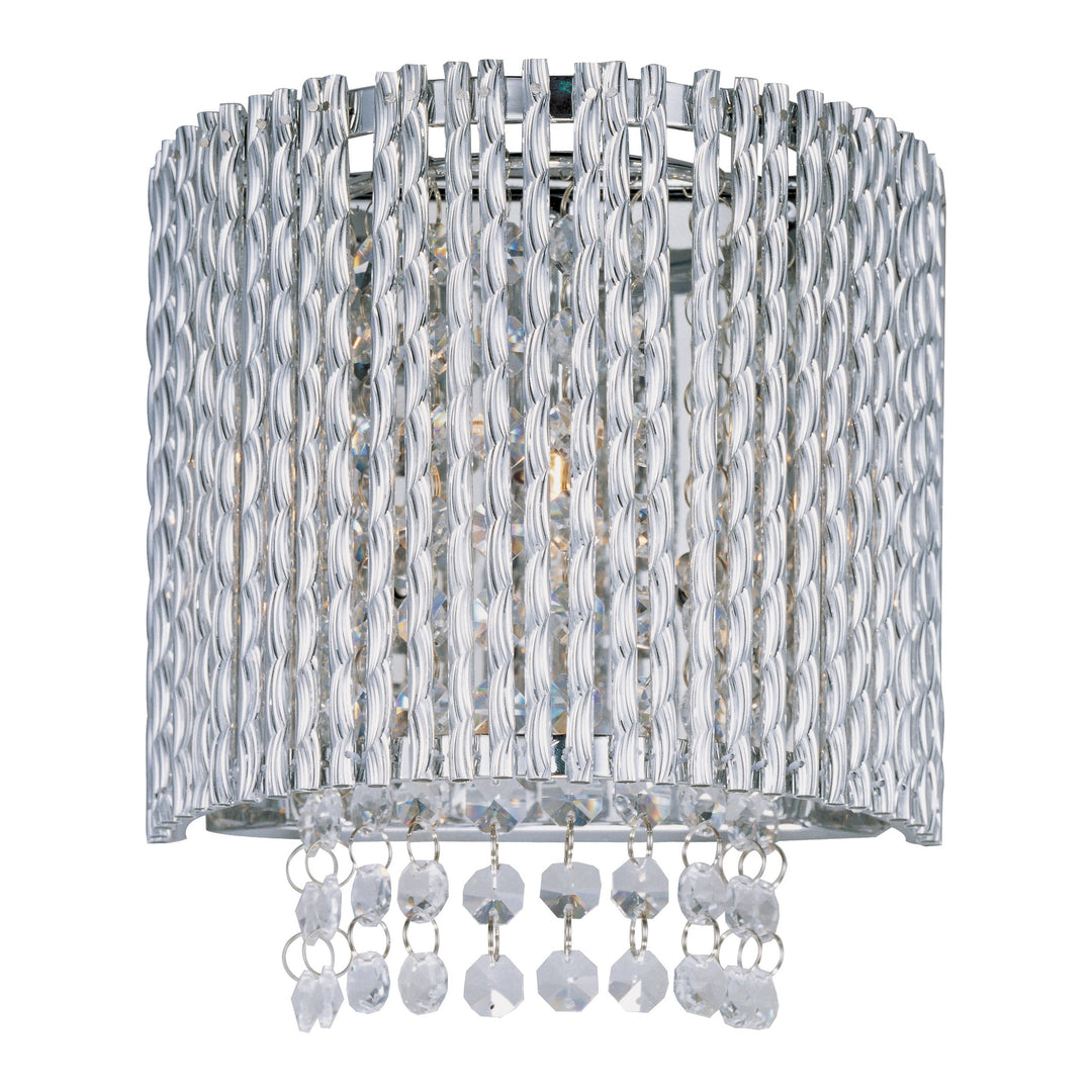 Spiral 1-Light Wall Mount by ET2 Lighting in Polished Chrome, front view