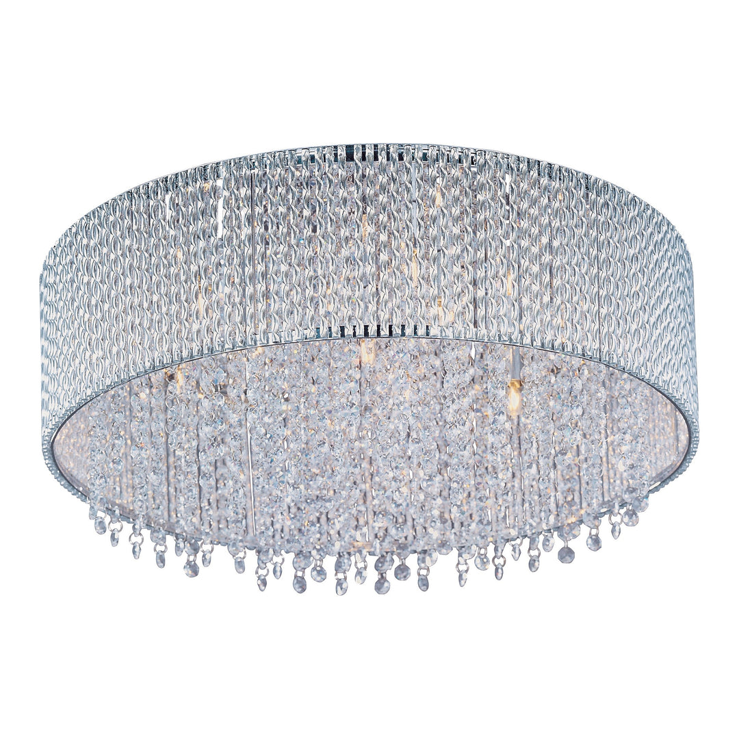 Spiral 7-Light Flush Mount by ET2 Lighting in Polished Chrome, front view