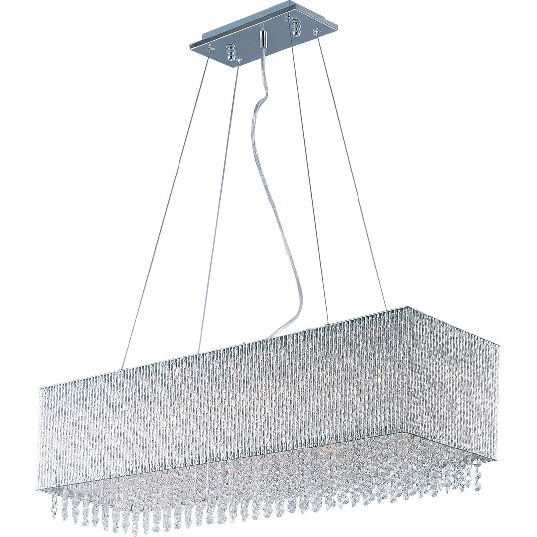 Spiral 9-Light Pendant by ET2 Lighting in Polished Chrome, front view