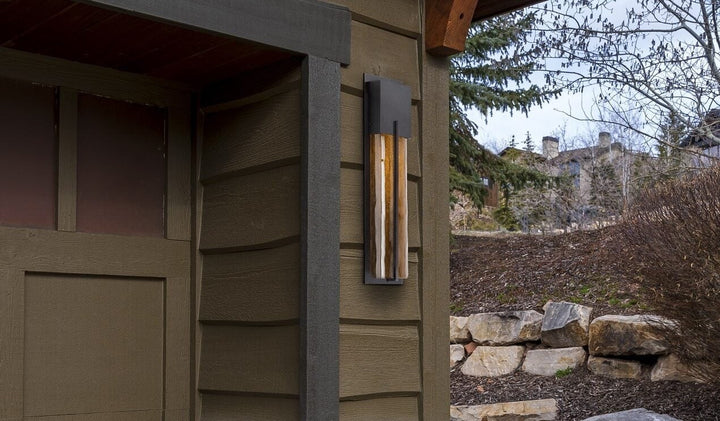 Square Outdoor Cover Sconce by Hammerton Studio in a styled interior