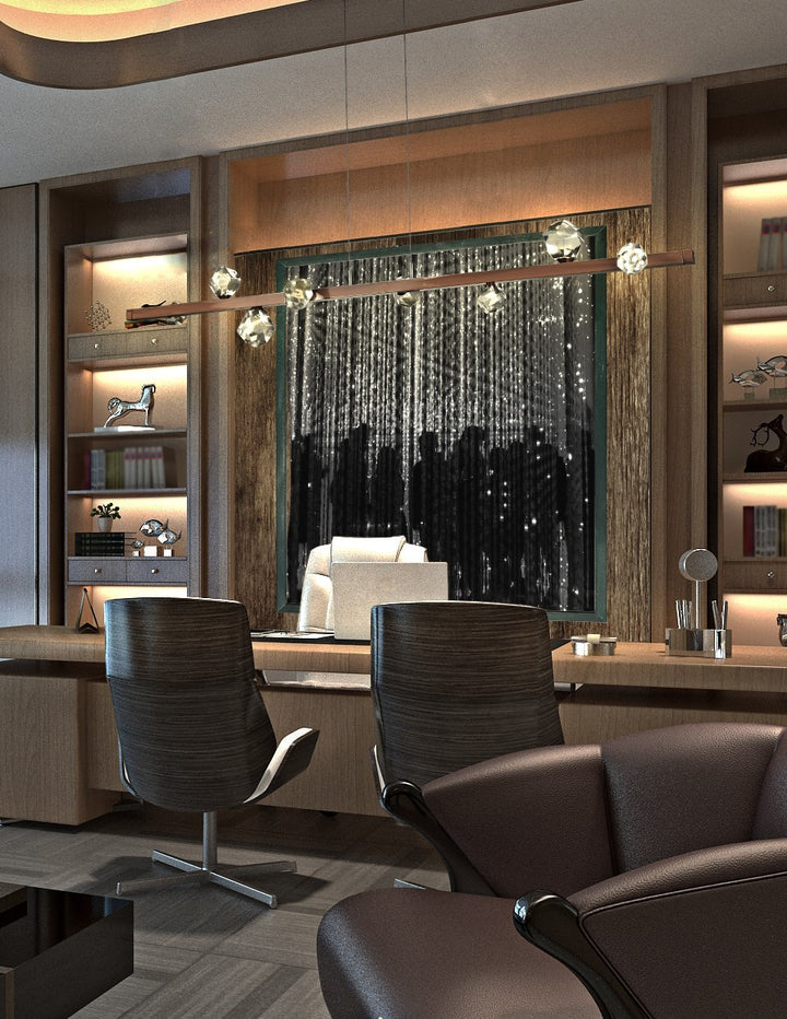 Stella Linear Chandelier by Hammerton Studio in a styled interior