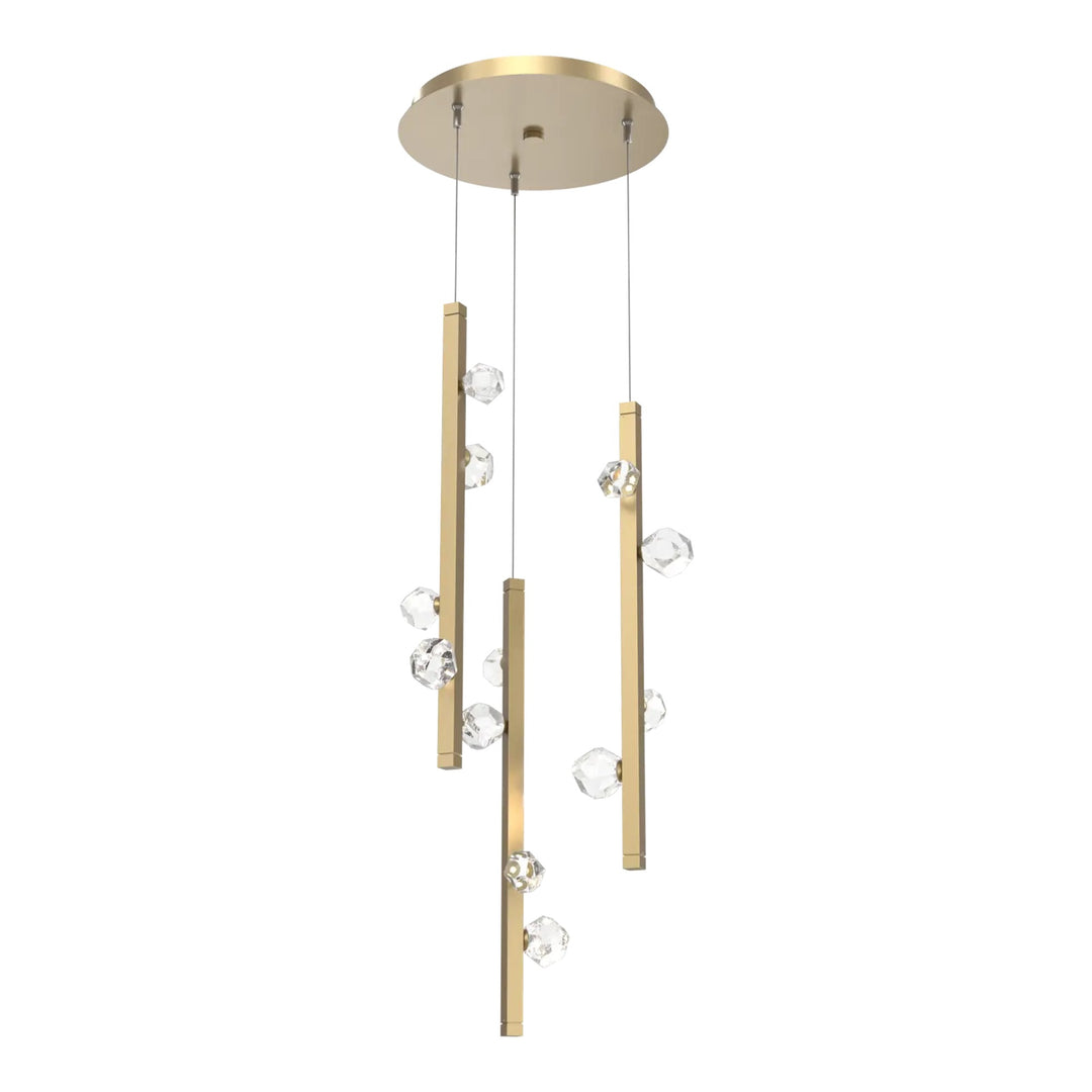 Stella Round Pendant Chandelier by Hammerton Studio in Gilded Brass