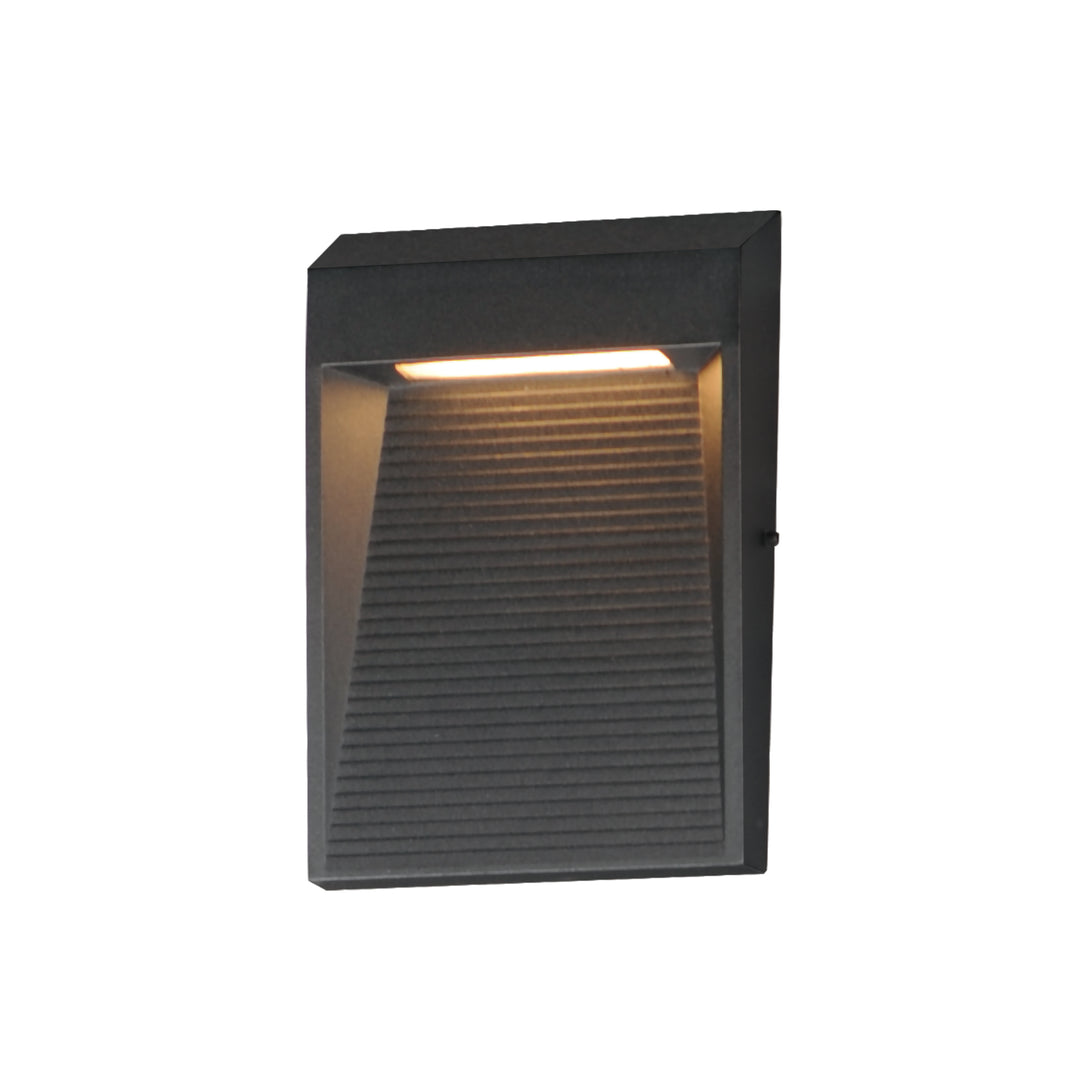 Steppes LED Outdoor Wall Sconce by ET2 Lighting in Black, front view