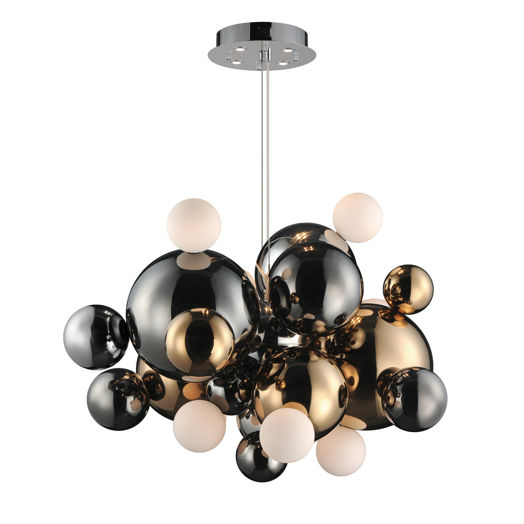 Stormy 12-Light LED Pendant by ET2 Lighting in Multi-Plated, front view