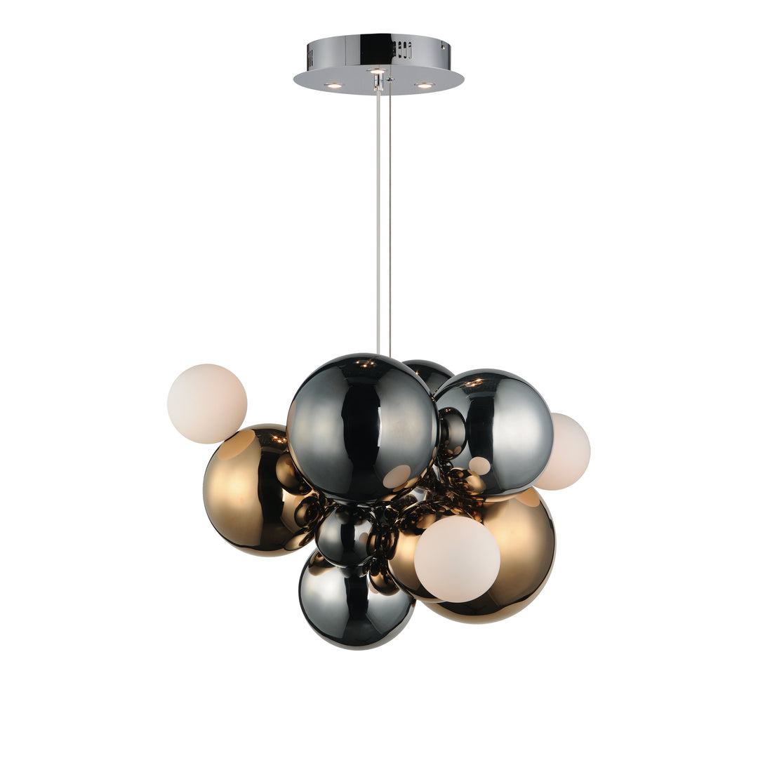Stormy 7-Light LED Pendant by ET2 Lighting in Multi-Plated, front view